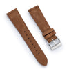 18mm 20mm 22mm Quick Release Tapered Suede Leather Watch Strap - Brown