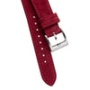 18mm 20mm 22mm Quick Release Tapered Suede Leather Watch Strap - Burgundy