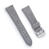 18mm 20mm 22mm Quick Release Tapered Suede Leather Watch Strap - Gray