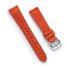 18mm 20mm 22mm Quick Release Tapered Suede Leather Watch Strap - Burnt Orange