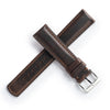 18mm 20mm 22mm Quick Release Padded Leather Watch Strap - Dark Brown