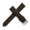 18mm 20mm 22mm Quick Release Wool / Leather Backed Watch Strap - Dark Brown