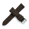 18mm 20mm 22mm Quick Release Wool / Leather Backed Watch Strap - Dark Brown