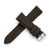 18mm 20mm 22mm Quick Release Wool / Leather Backed Watch Strap - Dark Brown