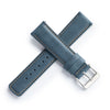 20mm 22mm Quick Release Padded Leather Watch Strap - Blue