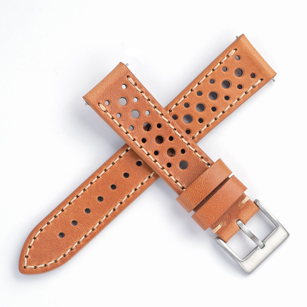 20mm 22mm Quick Release Italian Buttero Leather Rally Racing Watch Str ...
