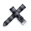 18mm 20mm 22mm Quick Release Wool Flannel Pattern / Leather Backed Watch Strap - Small Plaid