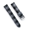 18mm 20mm 22mm Quick Release Wool Flannel Pattern / Leather Backed Watch Strap - Small Plaid