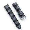 18mm 20mm 22mm Quick Release Wool Flannel Pattern / Leather Backed Watch Strap - Small Plaid