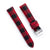 18mm 20mm 22mm Quick Release Wool Flannel Pattern / Leather Backed Watch Strap - Small Plaid