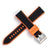 20mm 22mm Quick Release Sailcloth Canvas / FKM Rubber Hybrid Watch Band - Black Orange