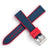 20mm 22mm Quick Release Sailcloth Canvas / FKM Rubber Hybrid Watch Band - Blue Red