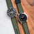 20mm 22mm Quick Release Sailcloth Canvas / FKM Rubber Hybrid Watch Band - Green