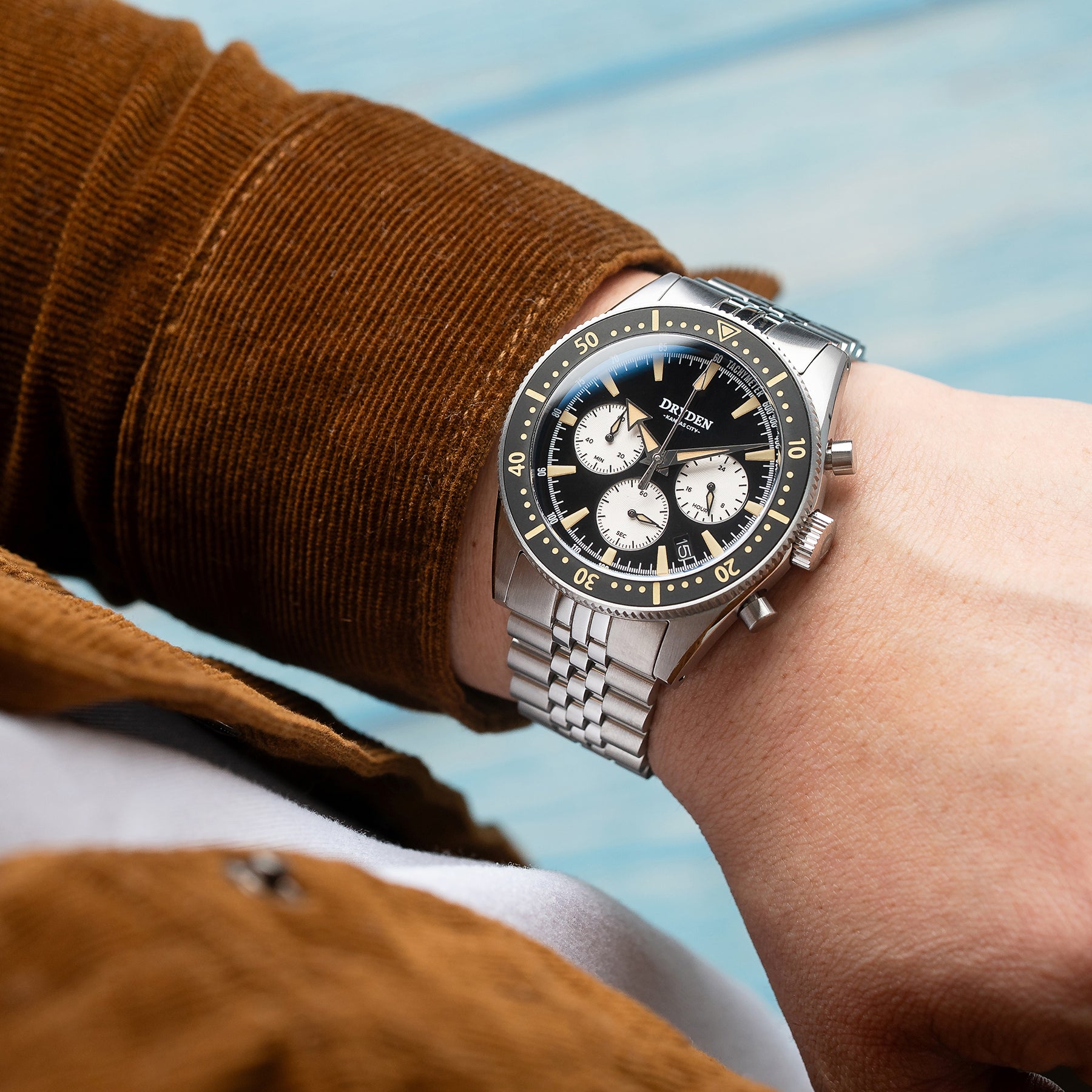 Dryden Chrono Diver Gen 2 - Black Vintage – Dryden Watch Co