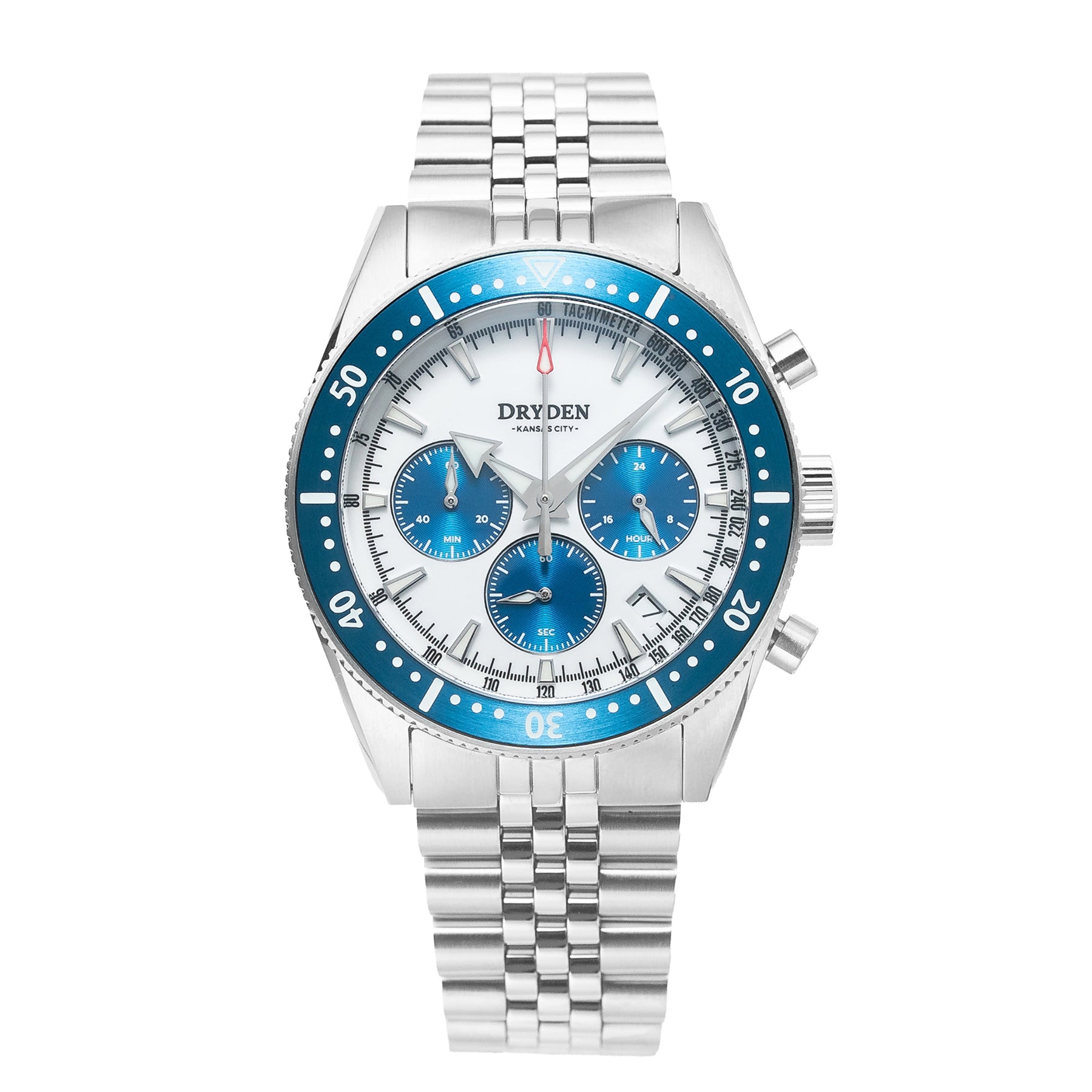 Dryden Chrono Diver Gen 2 42mm Chronograph - Blue Panda – Dryden