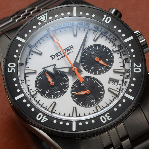 Dryden Chrono Diver Gen 2 42mm Chronograph - PVD Panda Orange