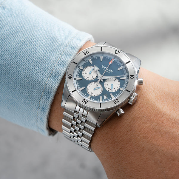 Dryden Chrono Diver Gen 2 42mm Chronograph - Steel Blue