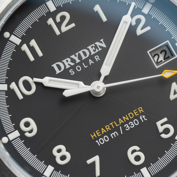 Dryden Heartlander Solar 38mm Field Watch - Slate Gray
