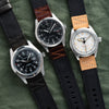 18mm 20mm 22mm Quick Release Black Nylon & Leather Field Watch Band