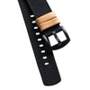18mm 20mm 22mm Quick Release Black Nylon & Leather Field Watch Band