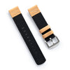 18mm 20mm 22mm Quick Release Black Nylon & Leather Field Watch Band