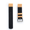 18mm 20mm 22mm Quick Release Black Nylon & Leather Field Watch Band