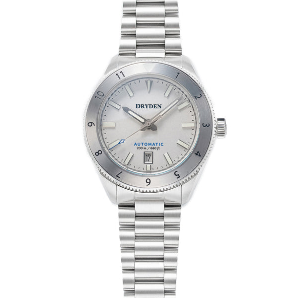 Dryden Pathfinder 41mm Automatic Dive Watch - Arctic Silver