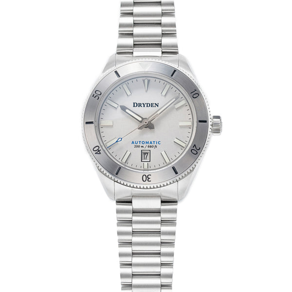 Dryden Pathfinder 41mm Automatic Dive Watch - Arctic Silver