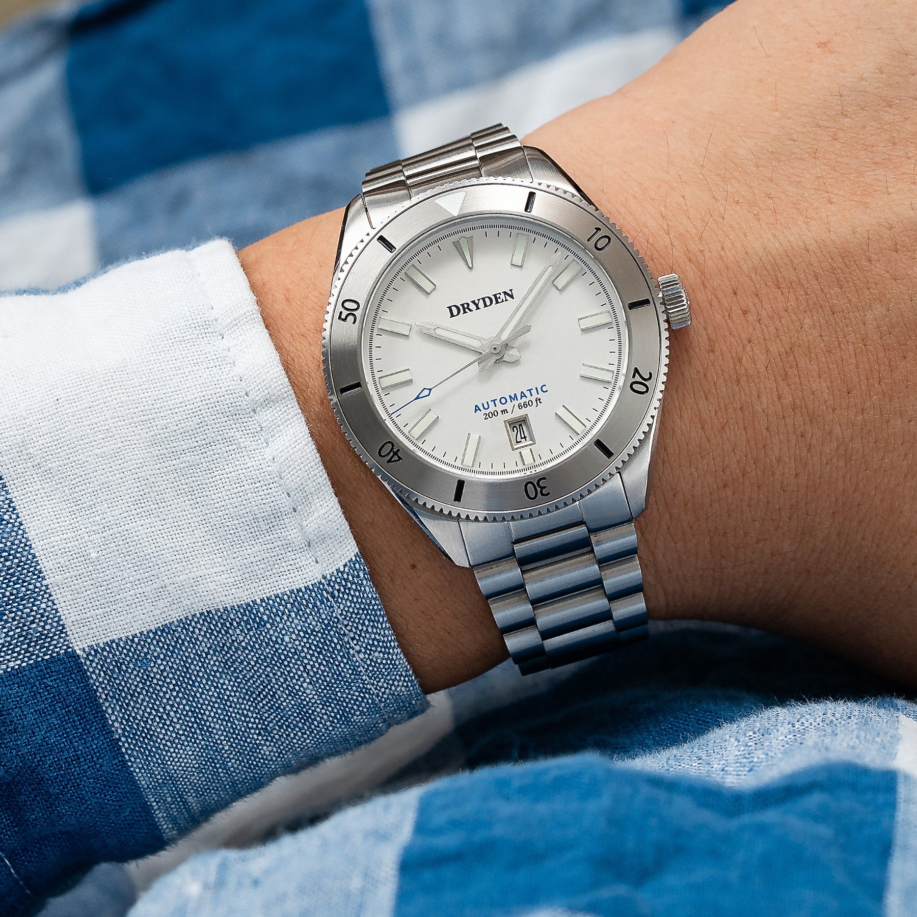 ARD CER D08 シルバー Dryden Pathfinder 41mm 200M Automatic Dive Watch - Arctic Silver