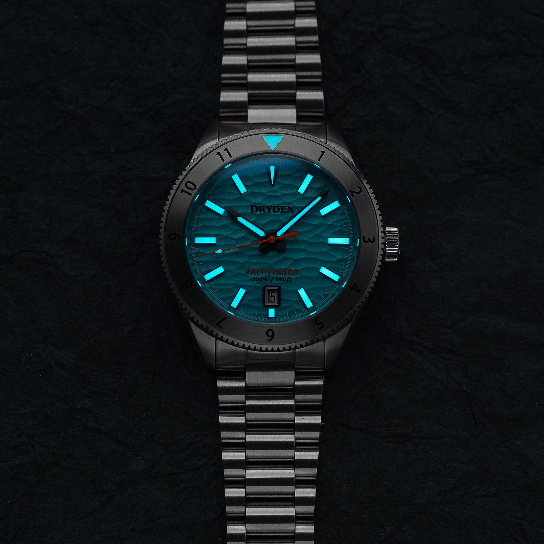 Dryden Pathfinder 41mm 200M Automatic Dive Watch - Caribbean Blue