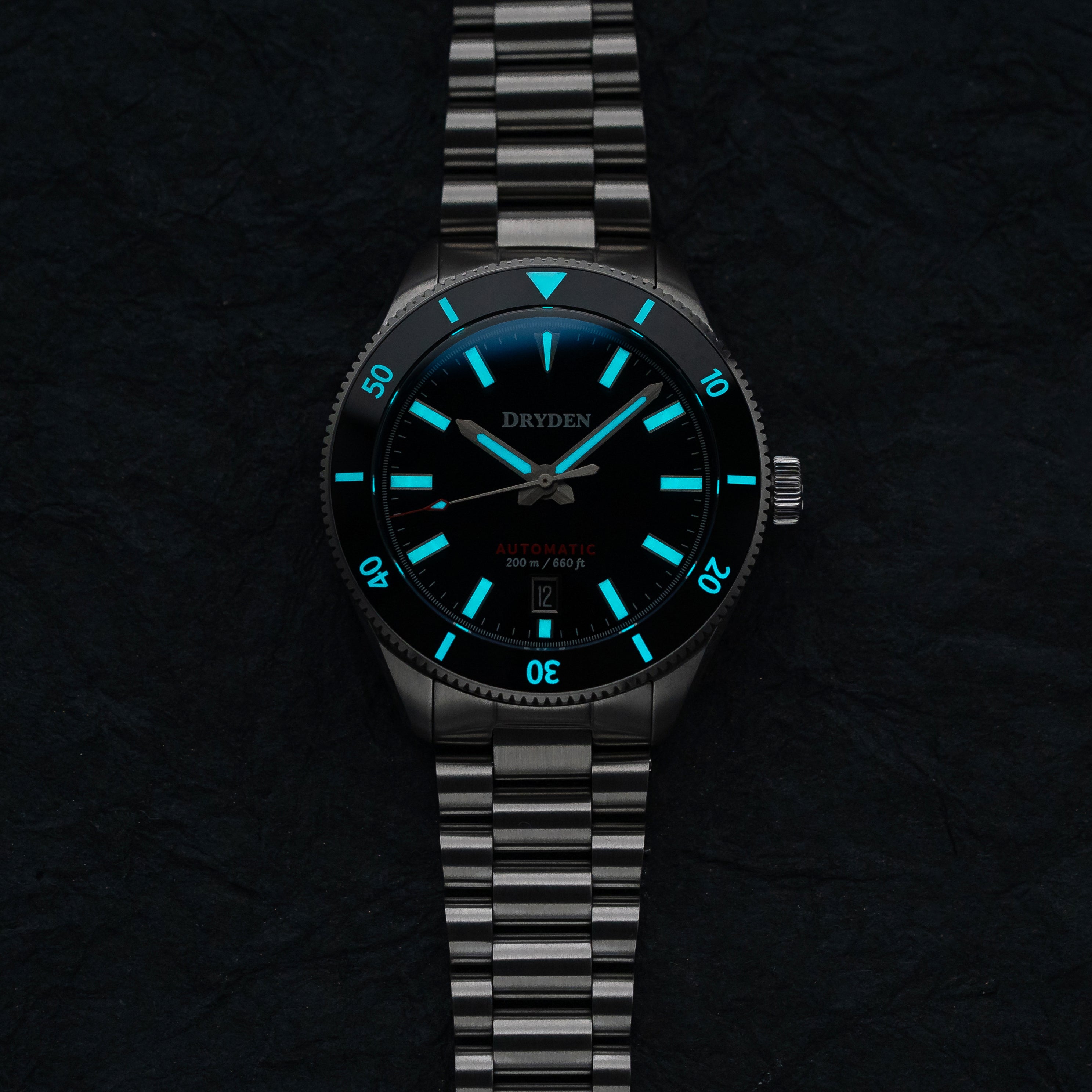 ペンダントウォッチ Dryden Pathfinder 41mm 200M Automatic Dive Watch - Classic Black