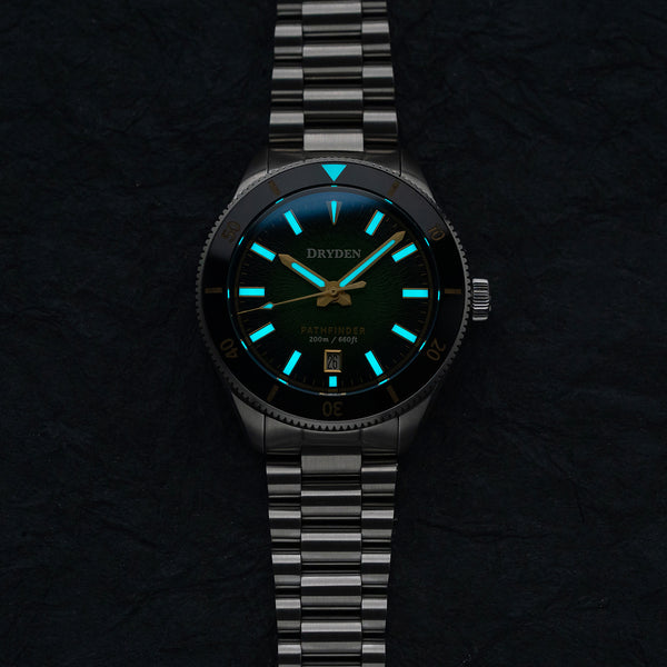 Dryden Pathfinder 41mm Automatic Dive Watch - Green & Gold