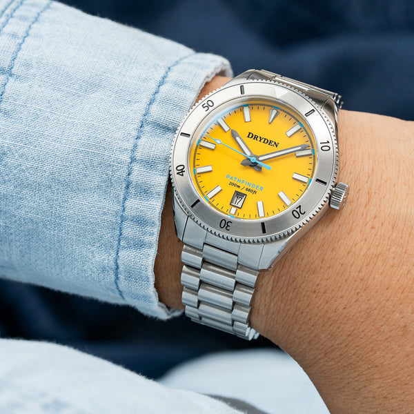 Dryden Pathfinder 41mm Automatic Dive Watch - Sunshine Yellow