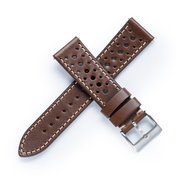 20mm 22mm Quick Release Italian Buttero Leather Rally Racing Watch Strap