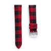 18mm 20mm 22mm Quick Release Wool Flannel Pattern / Leather Backed Watch Strap - Small Plaid