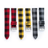 18mm 20mm 22mm Quick Release Wool Flannel Pattern / Leather Backed Watch Strap - Small Plaid