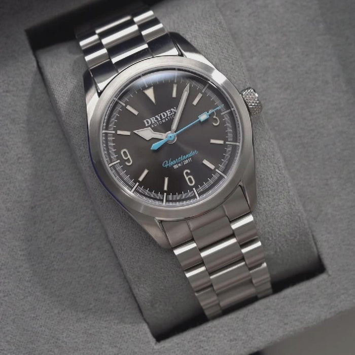 Dryden Heartlander 38mm Automatic Field Watch - Gunmetal Gray