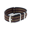 20mm 22mm Seat Belt Nylon Watch Strap - Black Red Green [ James Bond ]