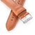 20mm 22mm Quick Release Padded Leather Watch Strap - Light Brown Full Stitch