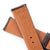 20mm 22mm Quick Release Padded Leather Watch Strap - Dark Brown Full Stitch