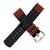 18mm 20mm 22mm Quick Release Leather Nylon Field Watch Strap - Red Brown / Black