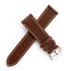 20mm 22mm Quick Release Handmade Leather Watch Strap - Dark Brown Full Stitch