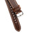 20mm 22mm Quick Release Handmade Leather Watch Strap - Dark Brown White Stitching
