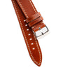 20mm 22mm Quick Release Handmade Leather Watch Strap - Orange Brown Full Stitch