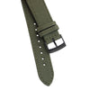 20mm Quick Release Sailcloth Canvas / Leather Watch Band - Green