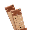 20mm 22mm Quick Release Rally Racing Leather Watch Strap - Light Brown