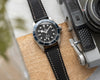 20mm 22mm Quick Release Handmade Leather Watch Strap - Black Full Stitch