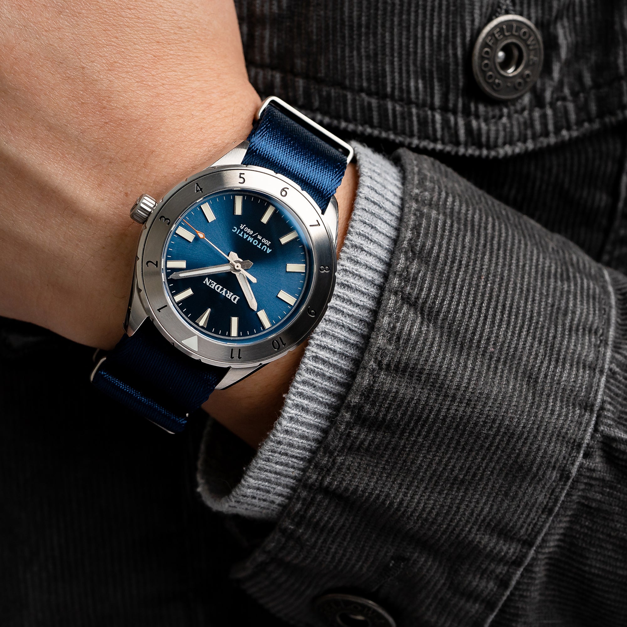 20mm 22mm SLIM Seat Belt Nylon Watch Strap Navy Blue