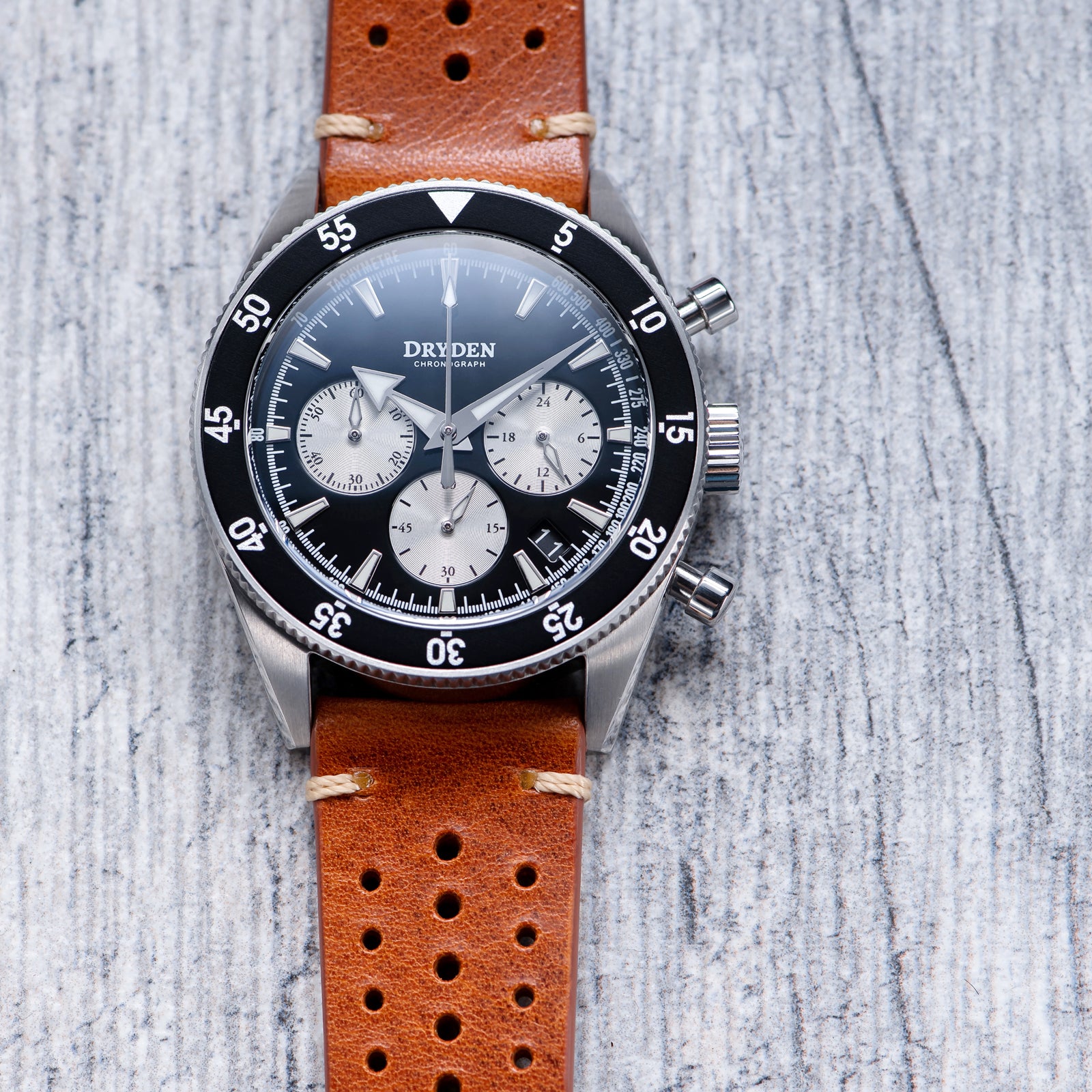 22mm Quick Release Rally Racing Leather Watch Strap - Orange Brown ...