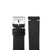 22mm Quick Release Simple Stitch Leather Watch Strap - Black